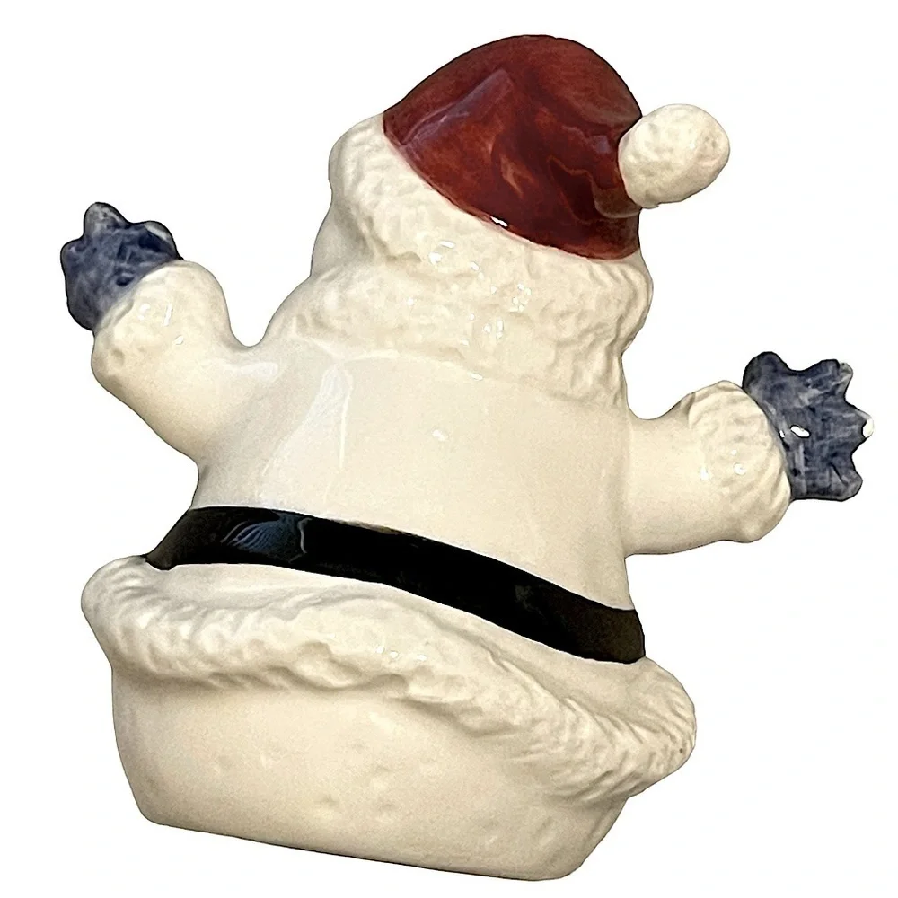 Set of 8 Vintage Pearlescent Ceramic Snowmen or Snow People Ornaments